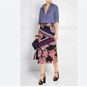 MSGM Printed Silk Crepe de Chine Skirt